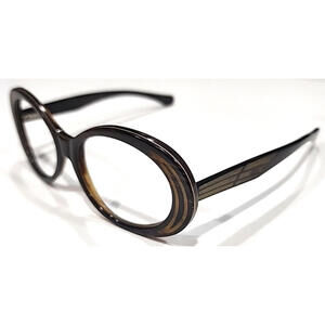 Morgenthal Frederics Aurora Horn Large Sz Brown Oval Sunglasses Frame No Lenses